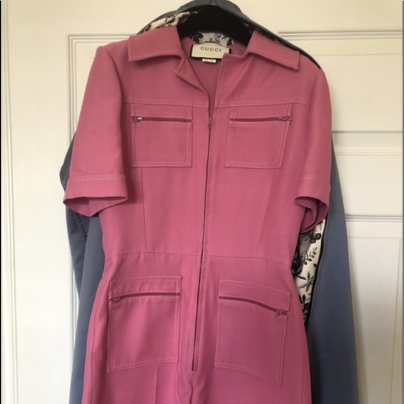 GUCCI WOOL SILK CREPE CADY ROMPER W/ GG BELT Size 4(US) - Picture 6 of 10